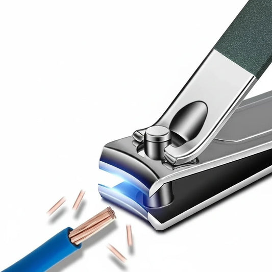 Nail clipper with text about wrong edge design and durability