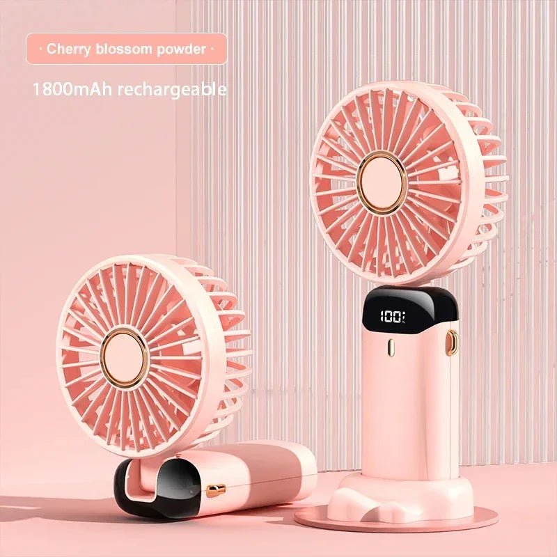 OIMG Foldable Neck Fan – 3-in-1 Handheld, Neck & Desktop USB Rechargeable Fan with LED Display - Babytopia32