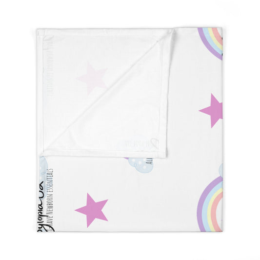 Rainbow Baby Swaddle Blanket — 30×40" Colorful Nursery Wrap | Newborn Gift & Milestone Photo Prop - Babytopia32
