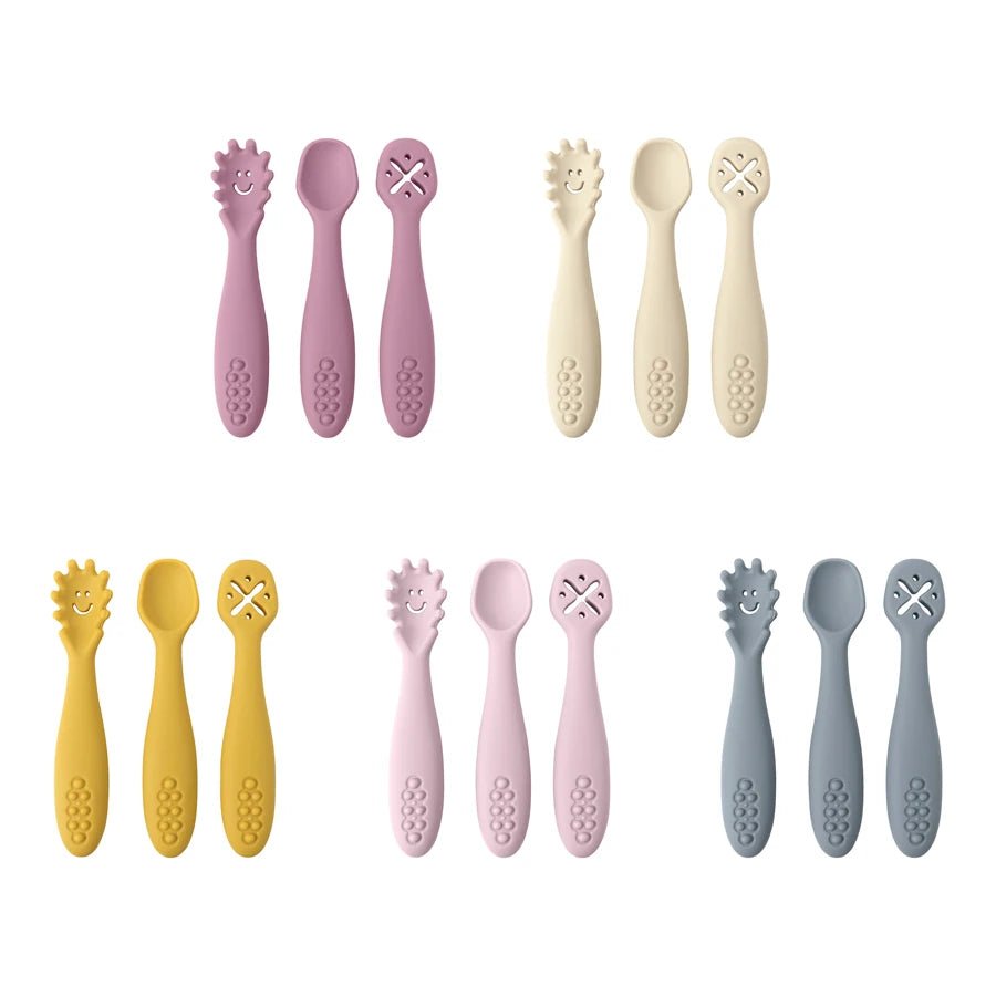 3-Piece Silicone Baby Learning Spoon Set — Soft Weaning Cutlery & Toddler Feeding Utensils | CE Certified - Babytopia32