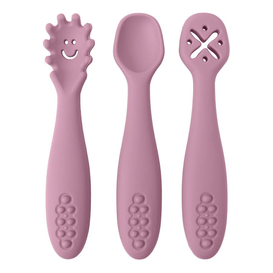 3-Piece Silicone Baby Learning Spoon Set — Soft Weaning Cutlery & Toddler Feeding Utensils | CE Certified - Babytopia32