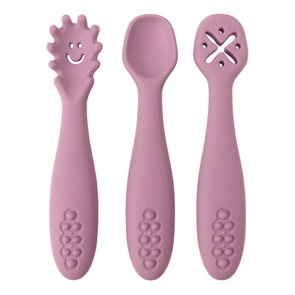 3-Piece Silicone Baby Learning Spoon Set — Soft Weaning Cutlery & Toddler Feeding Utensils | CE Certified - Babytopia32