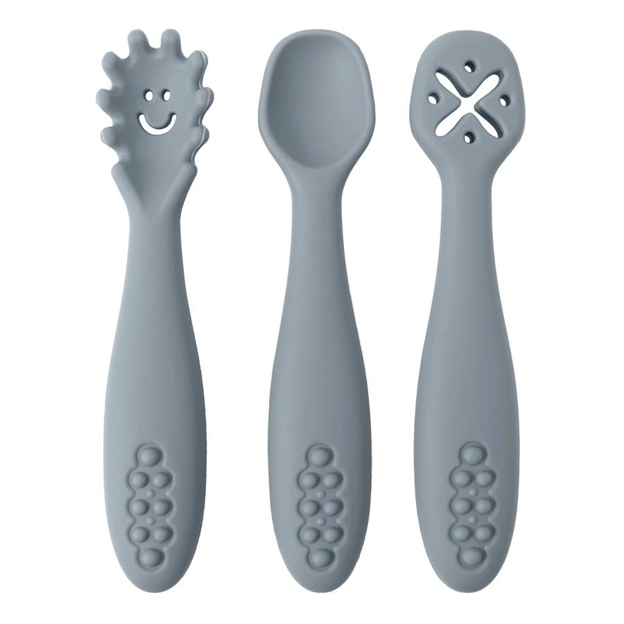 3-Piece Silicone Baby Learning Spoon Set — Soft Weaning Cutlery & Toddler Feeding Utensils | CE Certified - Babytopia32
