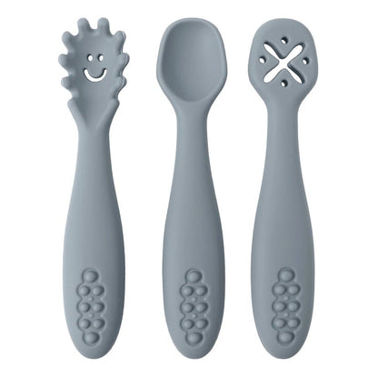 3-Piece Silicone Baby Learning Spoon Set — Soft Weaning Cutlery & Toddler Feeding Utensils | CE Certified - Babytopia32