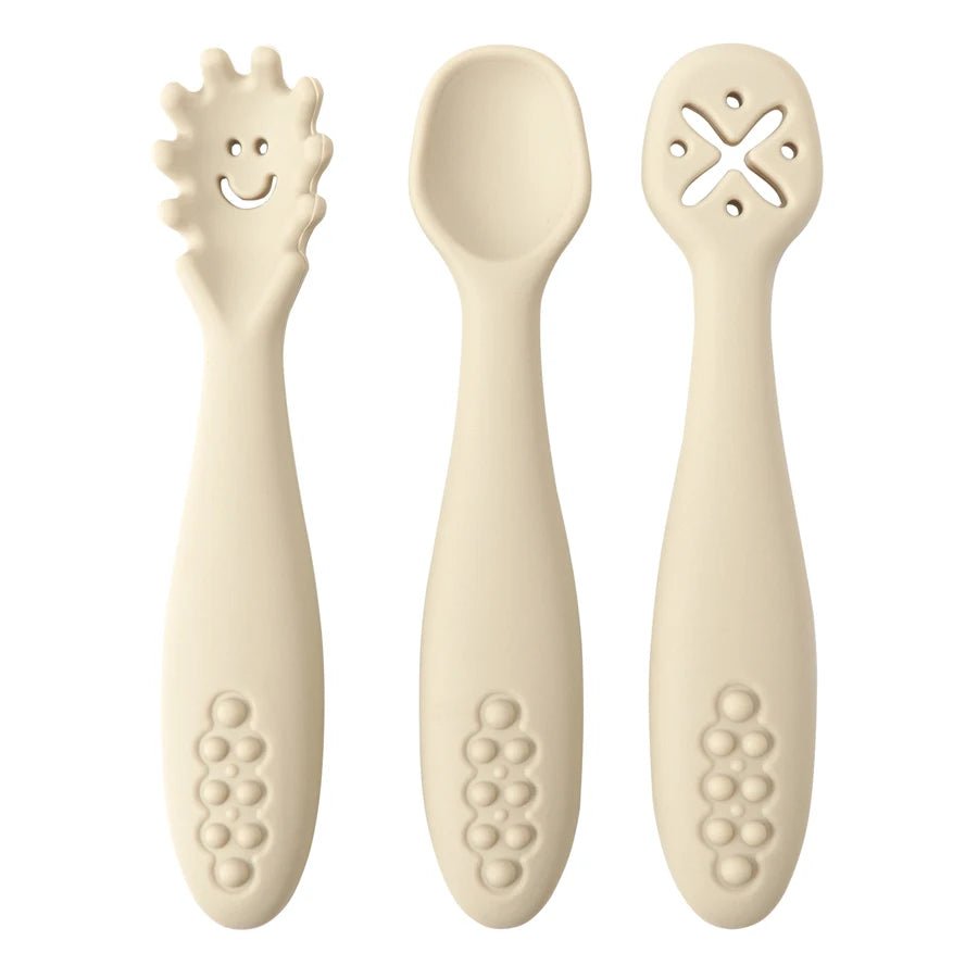 3-Piece Silicone Baby Learning Spoon Set — Soft Weaning Cutlery & Toddler Feeding Utensils | CE Certified - Babytopia32