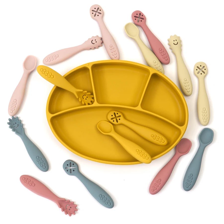 3-Piece Silicone Baby Learning Spoon Set — Soft Weaning Cutlery & Toddler Feeding Utensils | CE Certified - Babytopia32