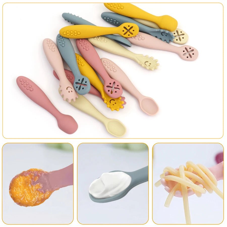3-Piece Silicone Baby Learning Spoon Set — Soft Weaning Cutlery & Toddler Feeding Utensils | CE Certified - Babytopia32