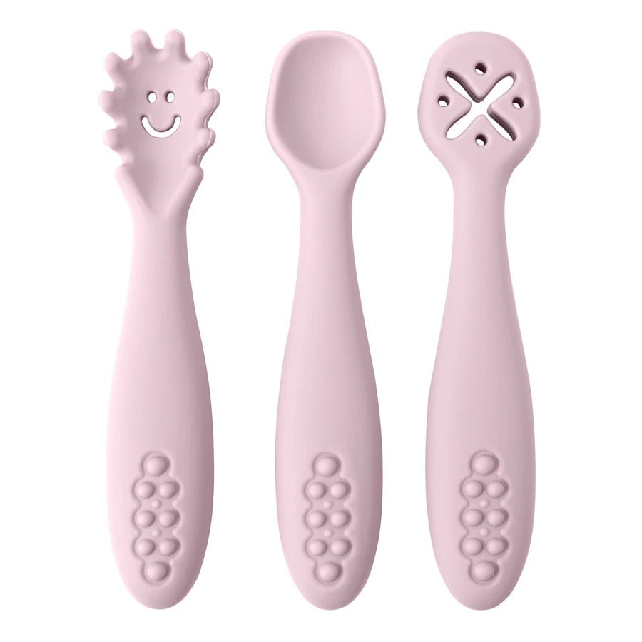 3-Piece Silicone Baby Learning Spoon Set — Soft Weaning Cutlery & Toddler Feeding Utensils | CE Certified - Babytopia32