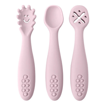 3-Piece Silicone Baby Learning Spoon Set — Soft Weaning Cutlery & Toddler Feeding Utensils | CE Certified - Babytopia32