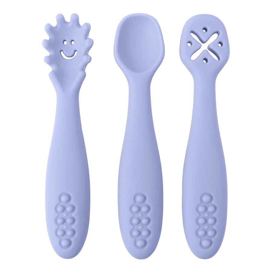 3-Piece Silicone Baby Learning Spoon Set — Soft Weaning Cutlery & Toddler Feeding Utensils | CE Certified - Babytopia32