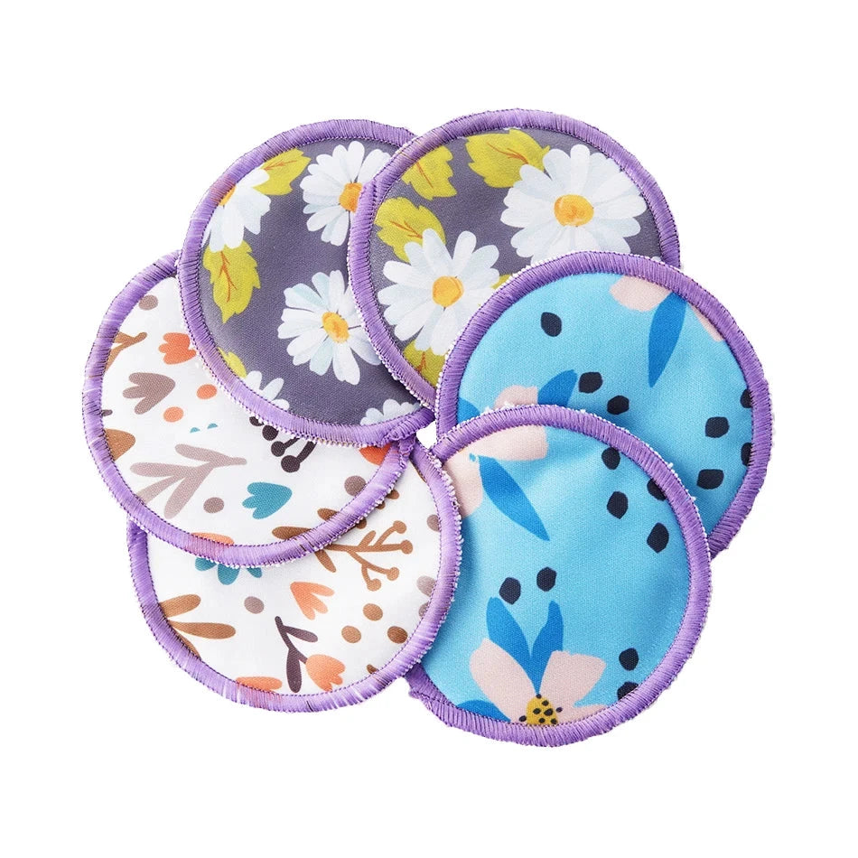 Elinfant Bamboo Nursing Pads 6-Pack | Washable, Waterproof Breast Pads with Laundry Bag