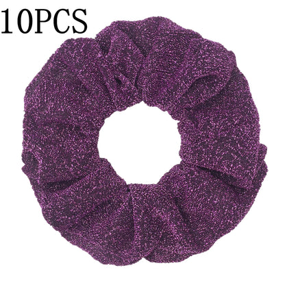 Sparkly Sequin Scrunchies for Women & Girls – 10-Pack Hair Ties