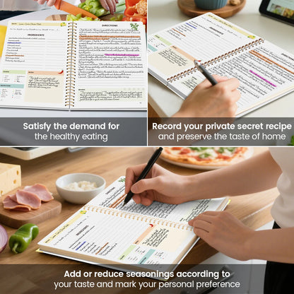 Hardcover Recipe Book | Holds Up to 80 Recipes | Personal & Family Keepsake