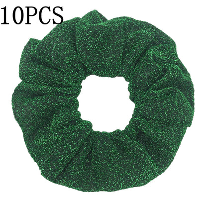 Sparkly Sequin Scrunchies for Women & Girls – 10-Pack Hair Ties
