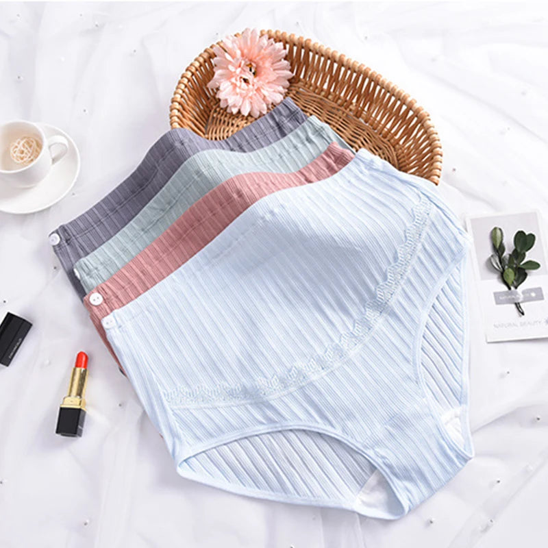 High Waist Maternity Panties | Soft Cotton Seamless Adjustable Belly Underwear for Pregnant Women | Plus Size