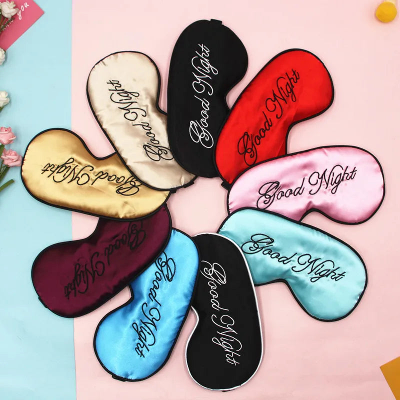 Embroidered Silk Sleep Mask – Soft Blackout Eye Mask with Adjustable Strap for Sleep & Travel
