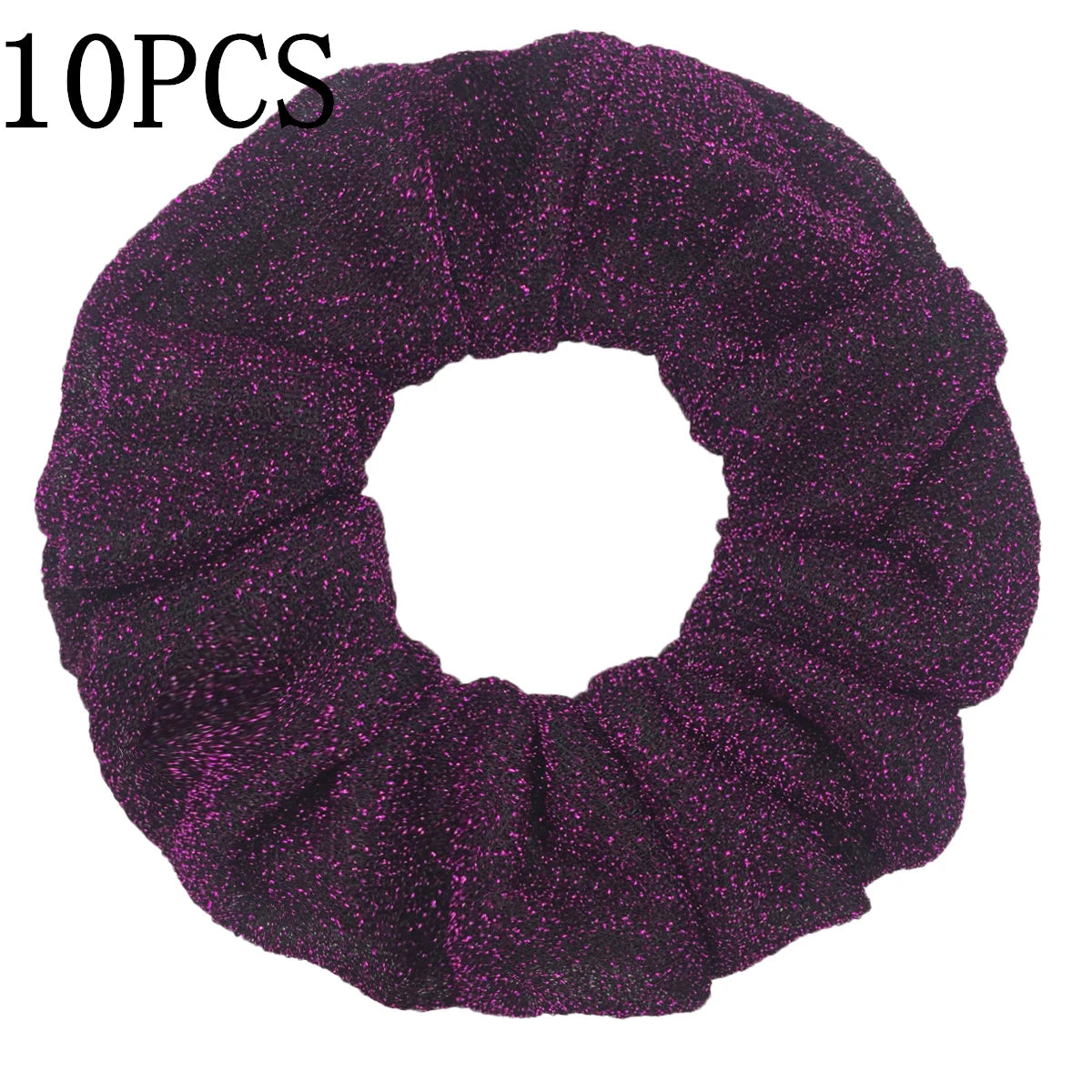 Sparkly Sequin Scrunchies for Women & Girls – 10-Pack Hair Ties