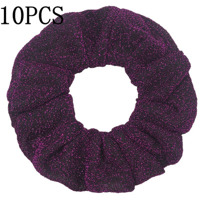 Sparkly Sequin Scrunchies for Women & Girls – 10-Pack Hair Ties