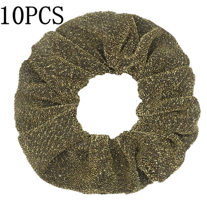 Sparkly Sequin Scrunchies for Women & Girls – 10-Pack Hair Ties
