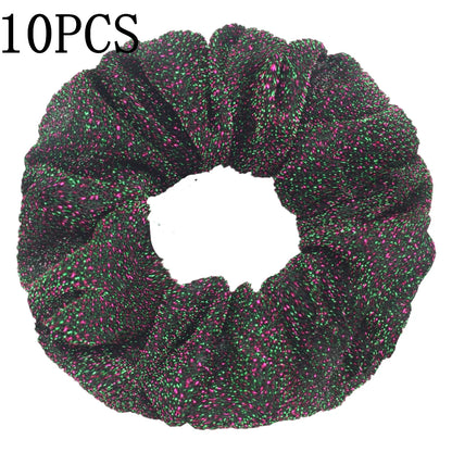Sparkly Sequin Scrunchies for Women & Girls – 10-Pack Hair Ties