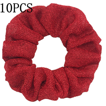 Sparkly Sequin Scrunchies for Women & Girls – 10-Pack Hair Ties