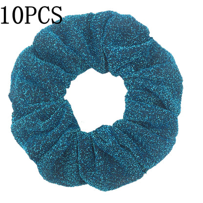 Sparkly Sequin Scrunchies for Women & Girls – 10-Pack Hair Ties