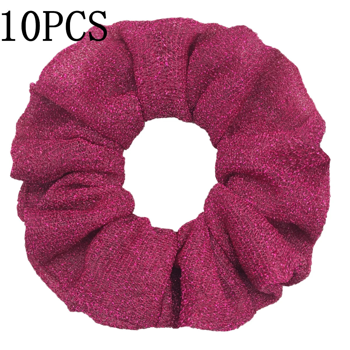 Sparkly Sequin Scrunchies for Women & Girls – 10-Pack Hair Ties