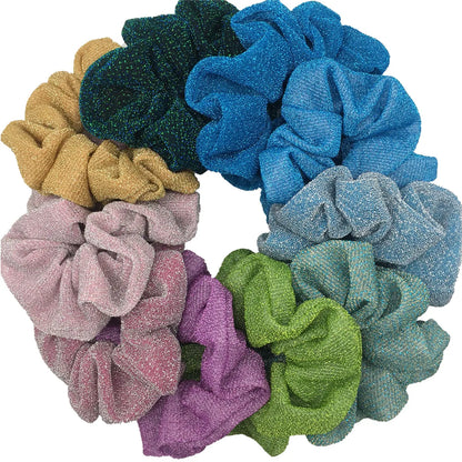 Sparkly Sequin Scrunchies for Women & Girls – 10-Pack Hair Ties