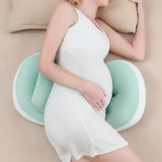 Pregnancy Pillow with Free Auxiliary Pillow – Cotton Waist & Body Support for Pregnant Women