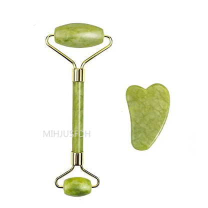Natural Jade Roller & Gua Sha Massager – Face, Neck & Body Stone Massage Tool