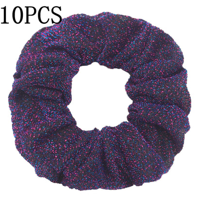 Sparkly Sequin Scrunchies for Women & Girls – 10-Pack Hair Ties