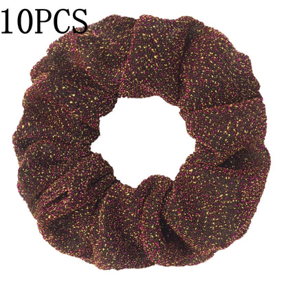 Sparkly Sequin Scrunchies for Women & Girls – 10-Pack Hair Ties