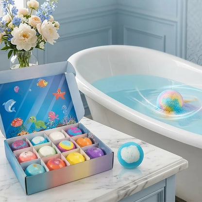 Kids Bath Bombs Set with Hidden Toys | Safe Bubble Bath for Sensory Play