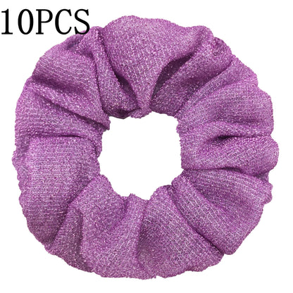 Sparkly Sequin Scrunchies for Women & Girls – 10-Pack Hair Ties