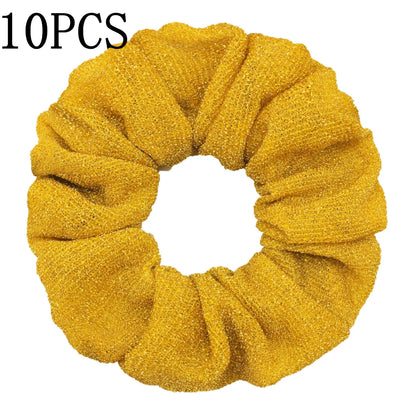 Sparkly Sequin Scrunchies for Women & Girls – 10-Pack Hair Ties