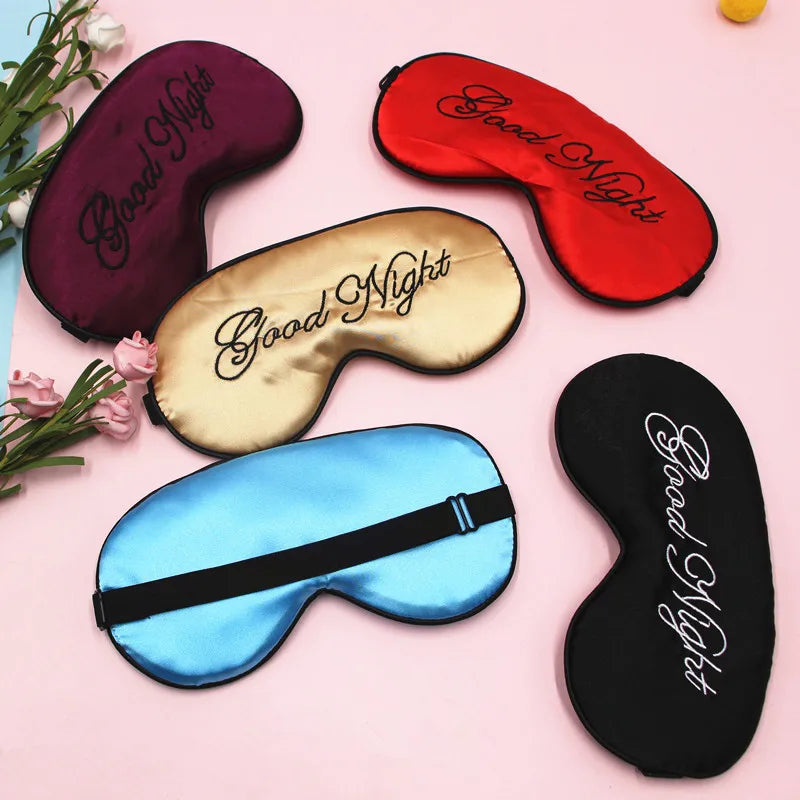 Embroidered Silk Sleep Mask – Soft Blackout Eye Mask with Adjustable Strap for Sleep & Travel