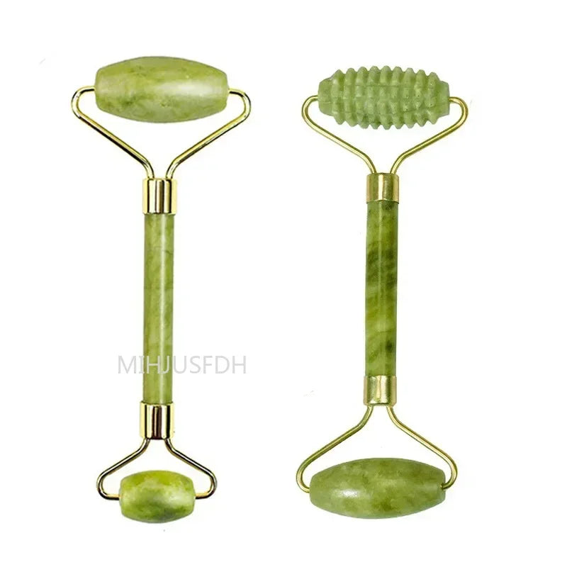 Natural Jade Roller & Gua Sha Massager – Face, Neck & Body Stone Massage Tool