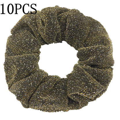 Sparkly Sequin Scrunchies for Women & Girls – 10-Pack Hair Ties