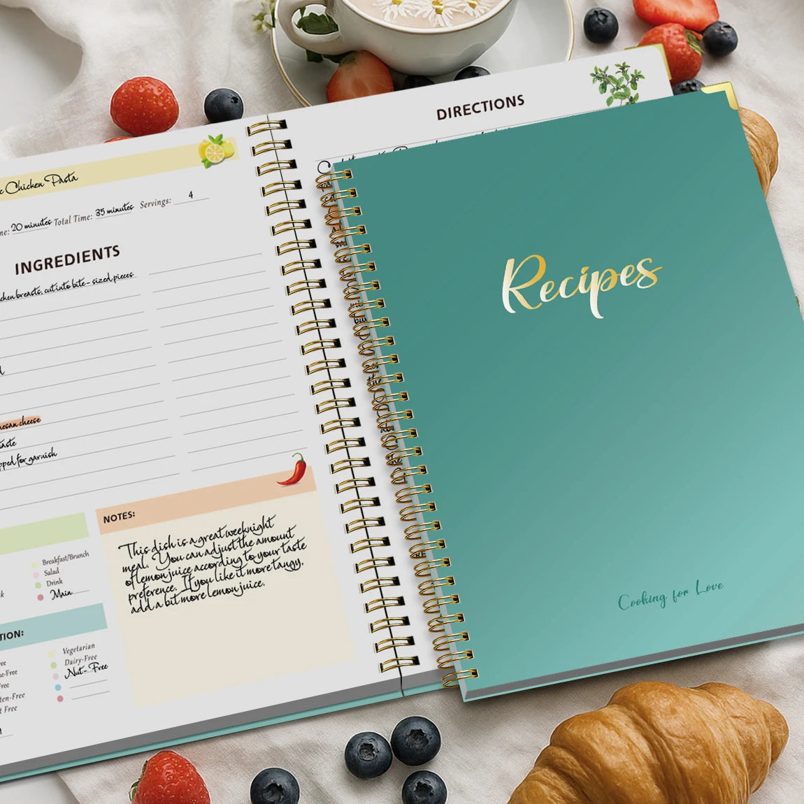 Hardcover Recipe Book | Holds Up to 80 Recipes | Personal & Family Keepsake