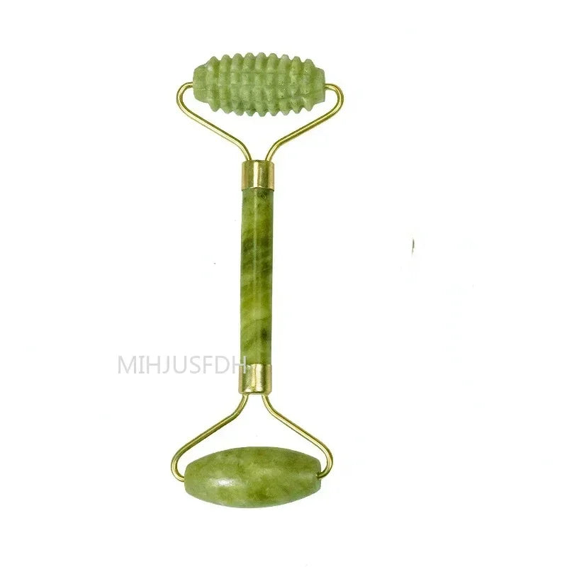 Natural Jade Roller & Gua Sha Massager – Face, Neck & Body Stone Massage Tool