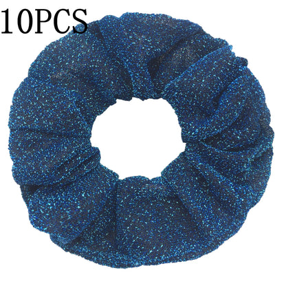 Sparkly Sequin Scrunchies for Women & Girls – 10-Pack Hair Ties