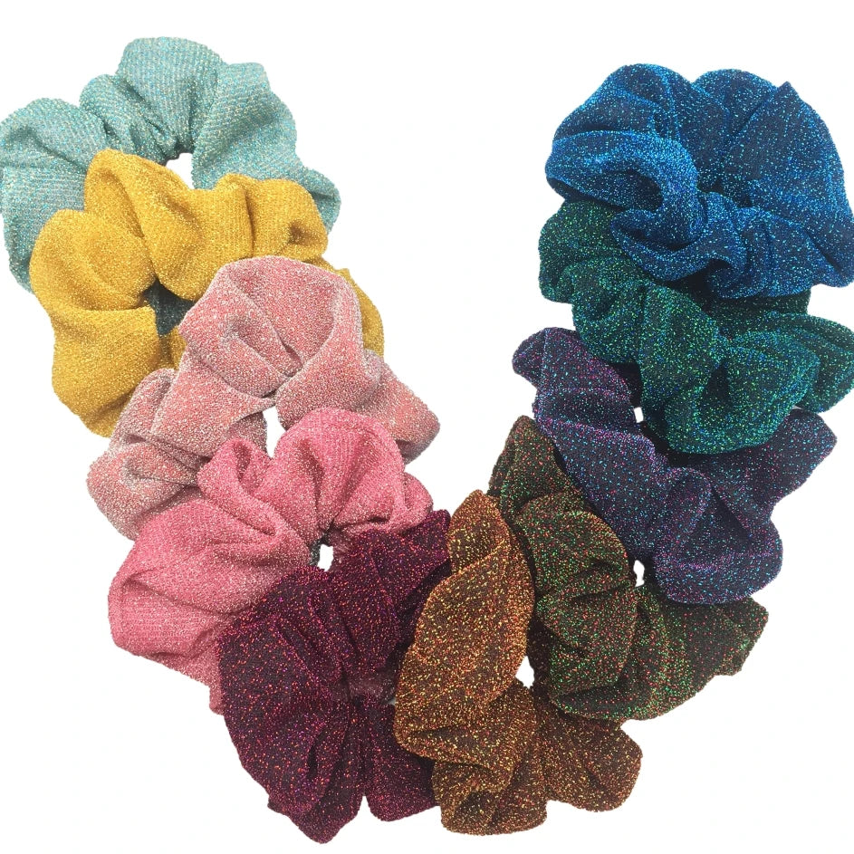 Sparkly Sequin Scrunchies for Women & Girls – 10-Pack Hair Ties