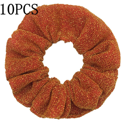 Sparkly Sequin Scrunchies for Women & Girls – 10-Pack Hair Ties