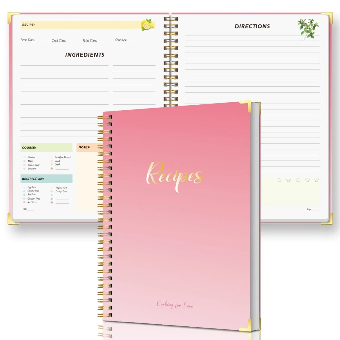 Hardcover Recipe Book | Holds Up to 80 Recipes | Personal & Family Keepsake