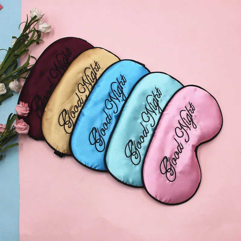 Embroidered Silk Sleep Mask – Soft Blackout Eye Mask with Adjustable Strap for Sleep & Travel