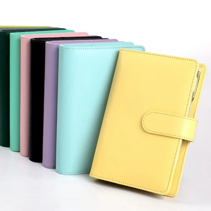 PU Leather Budget Binder | A6 Cash Envelope Wallet with Zipper Pockets | Money Saving Planner