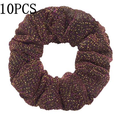 Sparkly Sequin Scrunchies for Women & Girls – 10-Pack Hair Ties