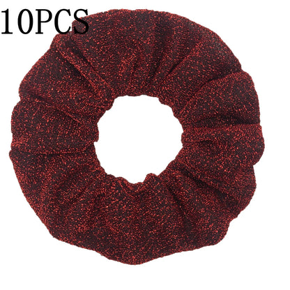 Sparkly Sequin Scrunchies for Women & Girls – 10-Pack Hair Ties