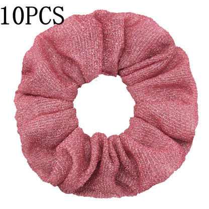Sparkly Sequin Scrunchies for Women & Girls – 10-Pack Hair Ties