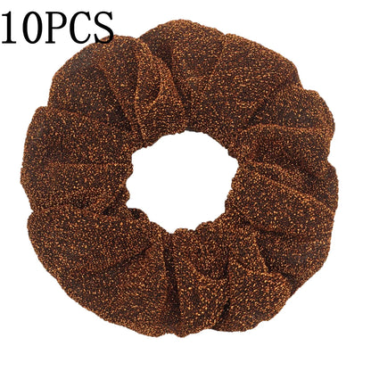 Sparkly Sequin Scrunchies for Women & Girls – 10-Pack Hair Ties